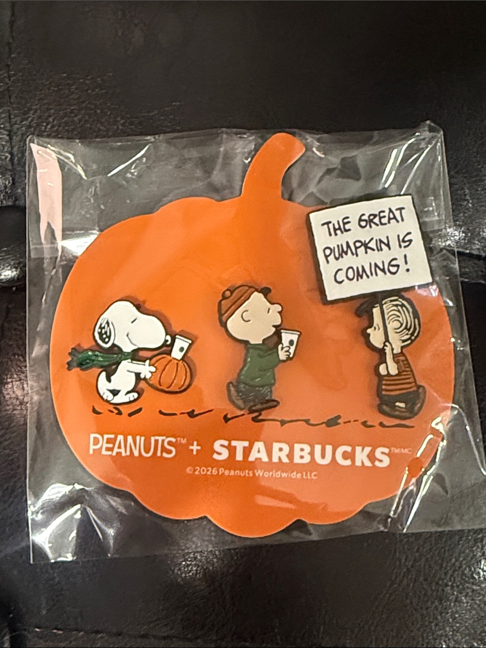 New Peanuts + Starbucks The Great Pumpkin Snoopy, Charlie Brown, Linus 3 Pin Set